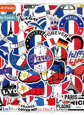 50 French logo stickers famous attractions architecture deco