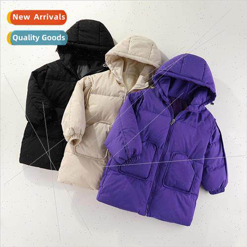 2023 new childrens down jacket in long boys and girls in the