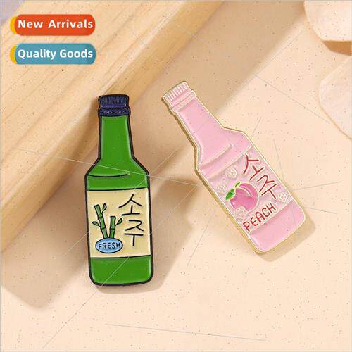 Japan and Korea shochu cute wine bottle series alloy brooch