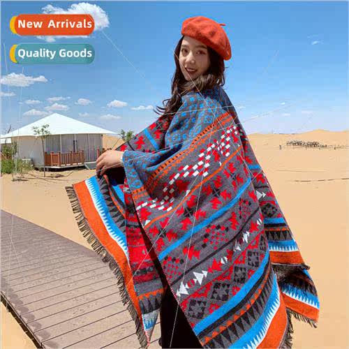 New fall and winter ethnic wind shawl female thickened scarf