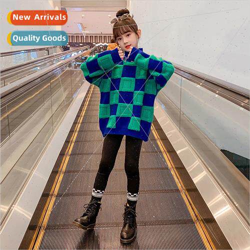 Girls sweater Yanqi 2023 new childrens fall and winter cloth