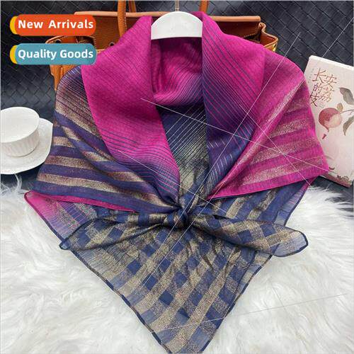 Silk scarf square scarf female autumn and winter new gradien