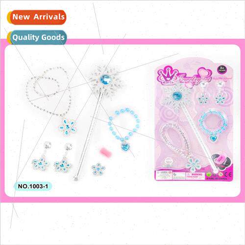 Childrens jewelry toys earrings crown necklace crystal high