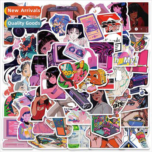 50 pcs City Pop girl anime  cartoon stickers luggage compute