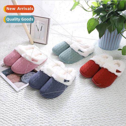 Cotton slippers wrap head warm flat bottom slippers daily ho