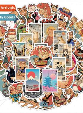 50 Samurai Cat Cute Graffiti s Guitar Laptop Guitar Scooter