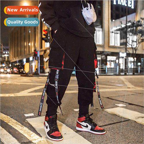 Large size hip-hop pants flutter belt work pants men loose d