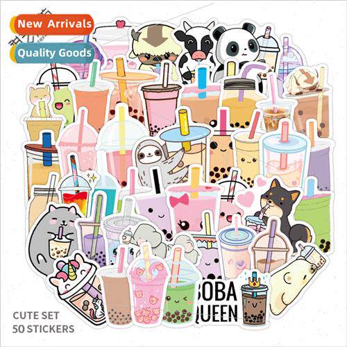 50 ins flavor drinks cute animals pearl milk tea cartoon gra