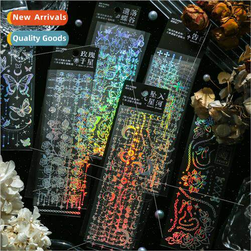 Stereoscopic hot silver flat stickers Galaxy Overture Series