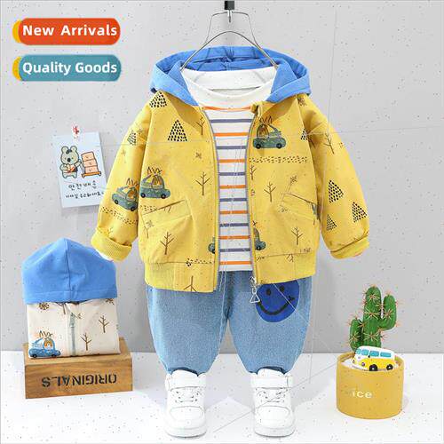 Handsome new boys suit full body printing lapel long-sleeved