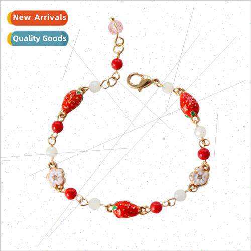 Japanese cute small flowers strawberry bracelet girl heart s
