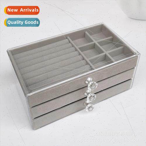 Three drawer jewelry box necklace organizer earrings earring