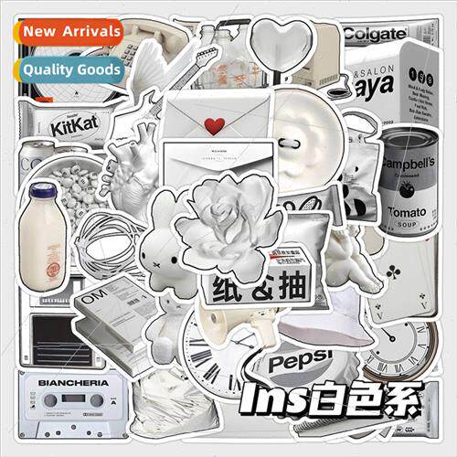 Ins wind white department stickers simple  handbook stickers