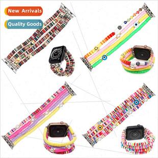 Bohemian colorful soft ceramic flake apple watch1-8 generati
