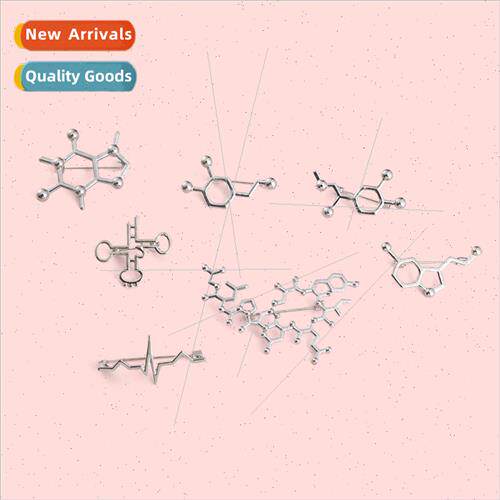 Gene Brooch Pin Pin Metal Geometric Chain Silver White Metal