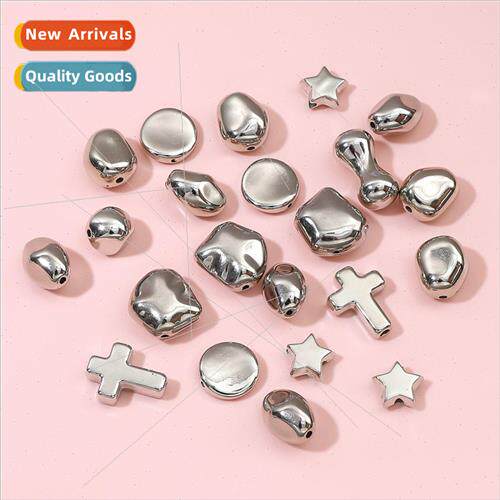 Plastic CCB irregular shaped white K color spacer beads DIY
