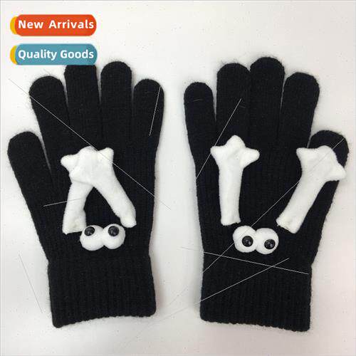 Winter cute hand-holding gloves female quirky cartoon warm w
