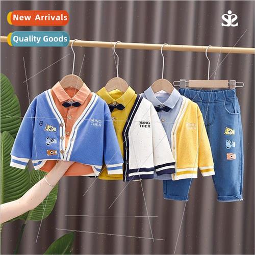 2023 fall new childrens cartoon jacket childrens casual thre