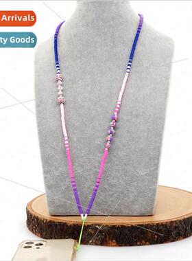 Wind Soft Ceramic Beaded Sunflower Gradient Purple Column Pe