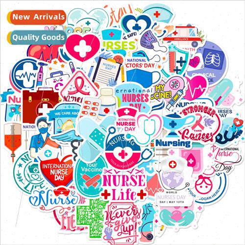 50 stickers injection nurse medical children literacy cognit