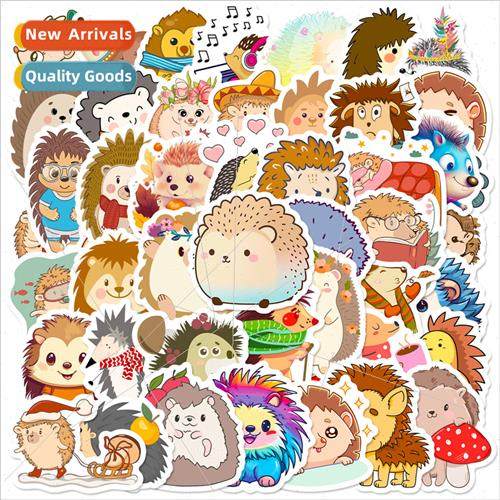 50 Cute Hedgehog Cartoon Animal Stickers Notebook Ledger Chi