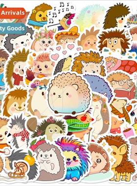 50 Cute Hedgehog Cartoon Animal Stickers Notebook Ledger Chi
