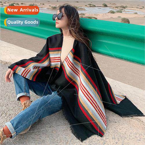 Ethnic wind shawl female fall and winter faux cashmere thick