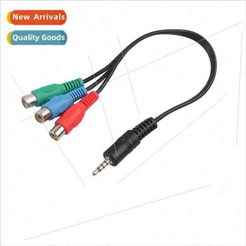3.5 Male to 3RCA Female Video Adapter Cable AV Cable Player