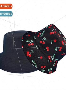 Double-sided fruit cherry fisherman hat Korean  of the outdo