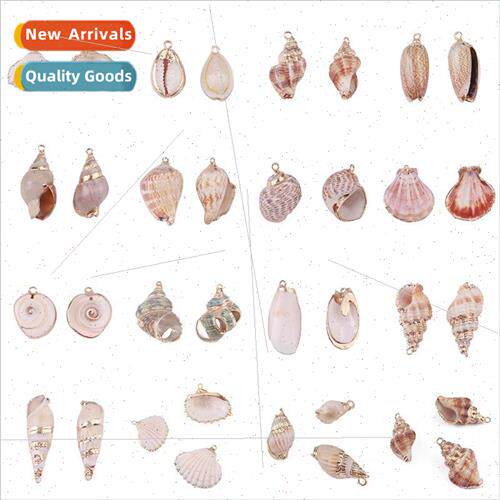 DIY natural shell conch pendant plating materials handmade e