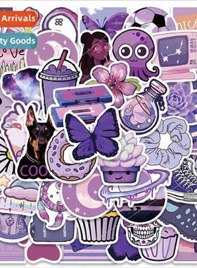 50 purple INS  cartoon girl graffiti stickers luggage skateb