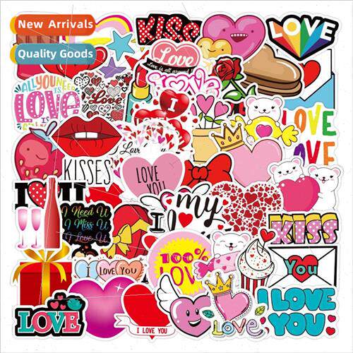 50 childrens cartoon Valentines Day confession love stickers