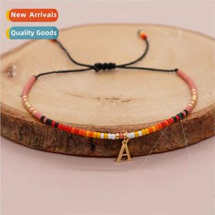 personalized simple colorful rice letters Ethnic beads new