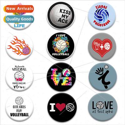 12 /sets of badges love volleyball ball sports personalized