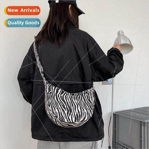 Korean canvas leopard shoulder bag 2021 new personality simp