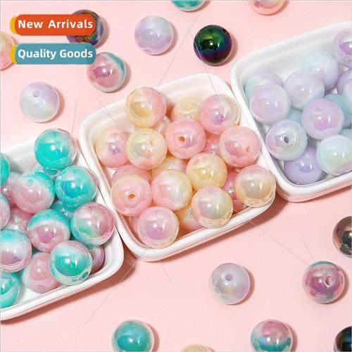 Macaron gradient two-color resin color-plated beads loose be