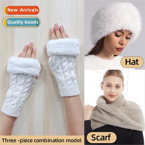 Fashion cycling winter Gloves half finger twist jacquard sho