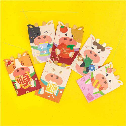 Year of the Ox Shaped Cute Cow Cute  Bags Red Packet Bags La