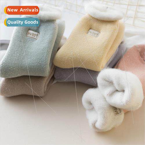 Socks fall and winter thickened warm padded womens mid-calf