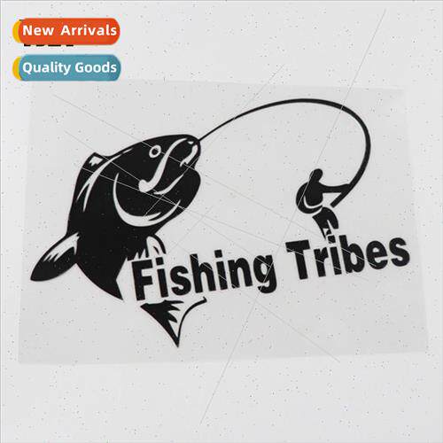 Creative fishing tribe English car decoration stickers scrat