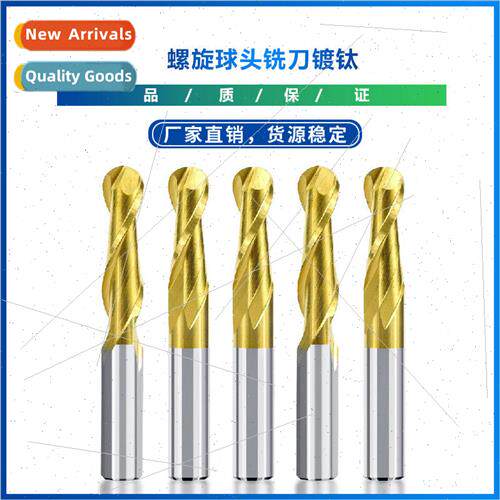 New spiral ball end milling cutter titanium plated 2 flute c