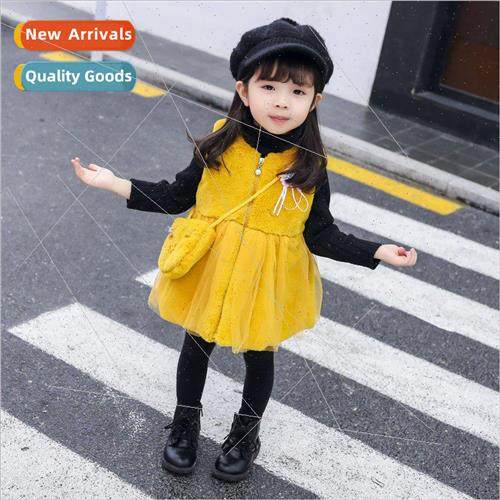 Ying Ying Beibei winter baby girls imitation rabbit fur thic