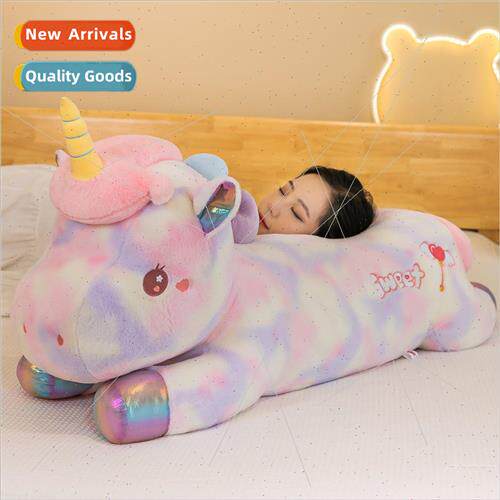 Unicorn long pillow plush toys girls bed doll sleep pillow c