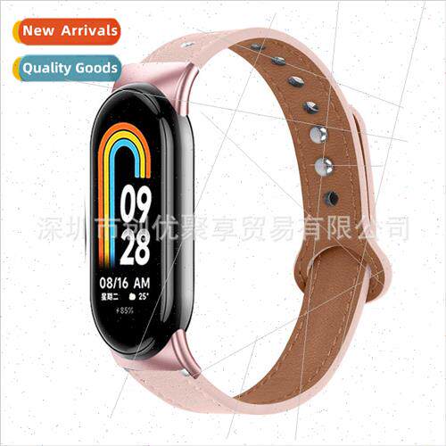 适用 Xiaomi Bracelet 8 strap Xiaomi 8 Leather Strap M8 Repla