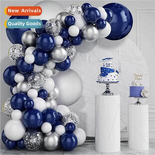 silver white arch navy set balloon blue sequins New colorful