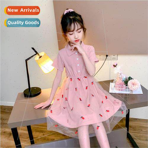 Childrens clothing 2023 summer new girls dress summer short-