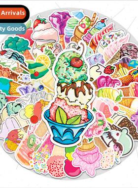 50 handbook ice cream luggage stickers creative personality