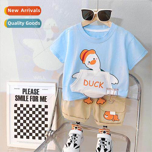 2182 baby boys summer suit suit Yankee girls cartoon short-s