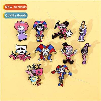 Cute Cartoon Character Metal Badge Magical Digital Circus Pi