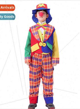 Kids Clown Costumes Circus Stage Role Play Per适用mance Cost